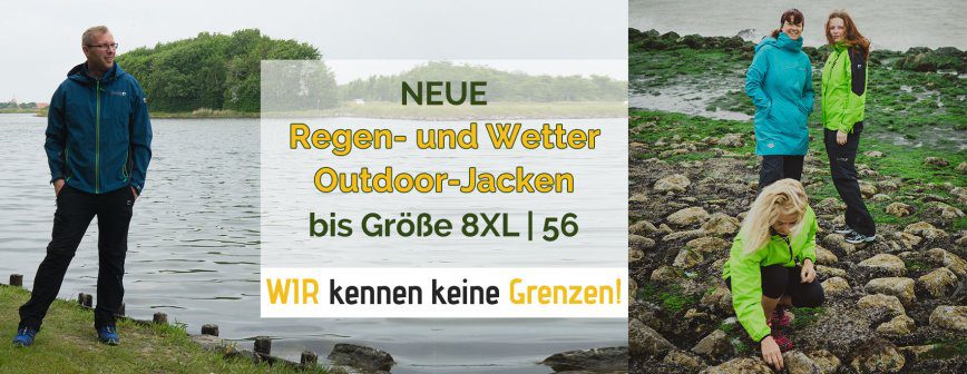 XXL Mode | Outdoorbekleidung in GroÃen GrÃ¶Ãen - NEU eingetroffen