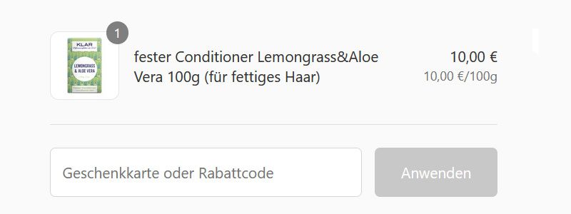 KLAR Seifen Rabattcode